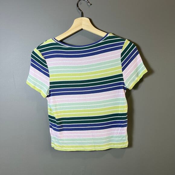 American Eagle Retro Style Baby Doll Striped Fitted Tee T Shirt Size S - Picture 2 of 4